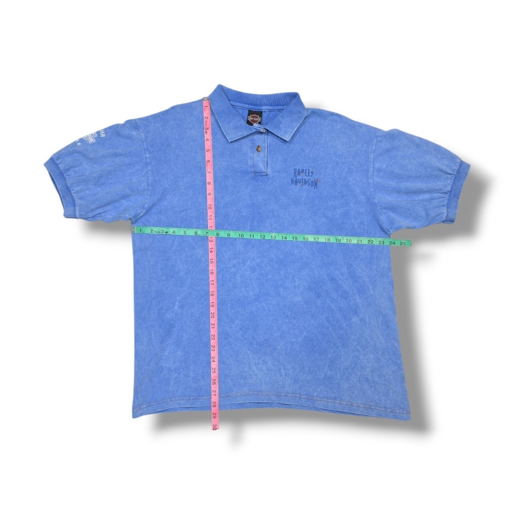Vintage HARLEY DAVIDSON Embroidered Blue Polo Shirt Men's XL USA Made - Picture 3 of 8